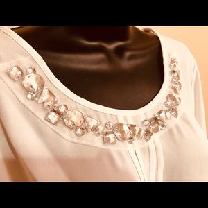 Bejeweled White Blouse